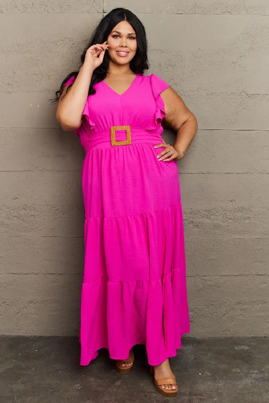 Gypsy DressGeeGee Fancy Fizz Plus Size Tiered Side Slit Maxi Dress