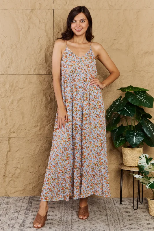 Cocktail DressHEYSON Take Your Chances Full Size Floral Halter Neck Maxi Dress