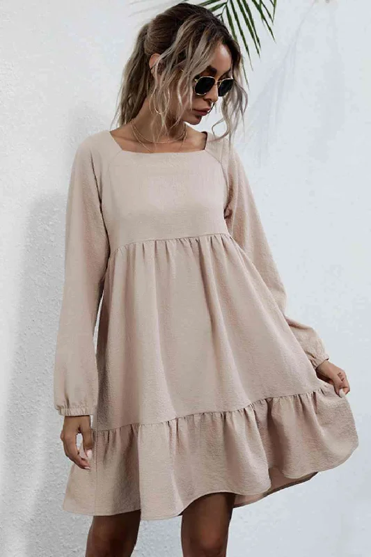 Evening DressKnot Back Square Neck Dress