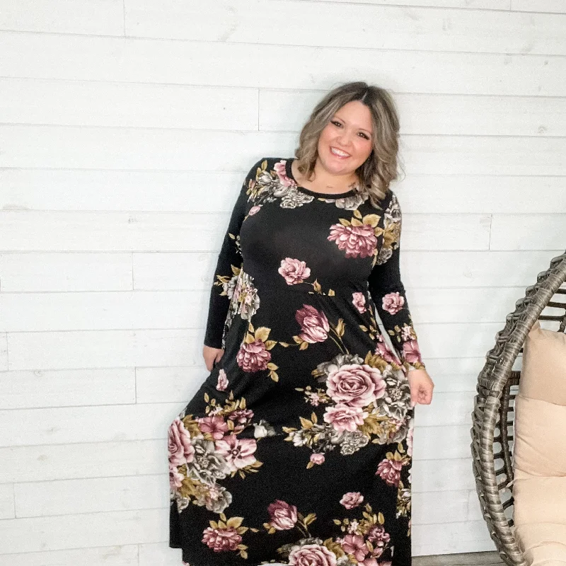 Reflective DressLong Sleeve Floral Maxi Dress