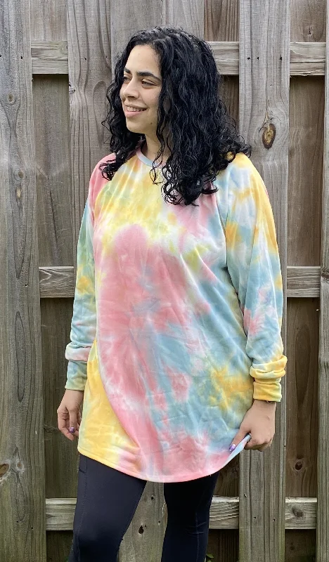 TunicTopSapphireTie Dye Raglan Tunic, Coral