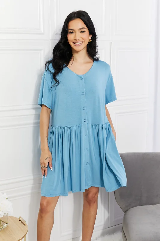 Uniform DressYelete Full Size Oh Sweet Spring Button Up Flare Dress