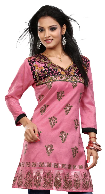 TunicTopMesaElegant Pink Short Kurti for Women – Stylish Kurtis for Women