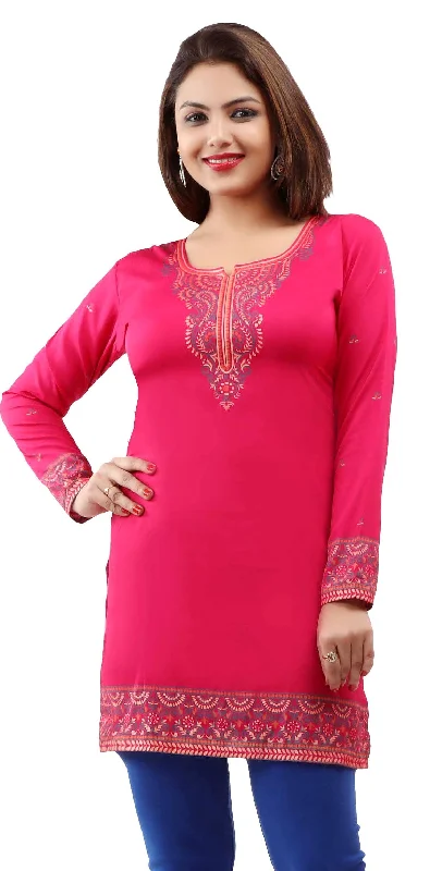 TunicTopCurrentElegant Pink Tunic for Women – Indian Style Ethnic Tops