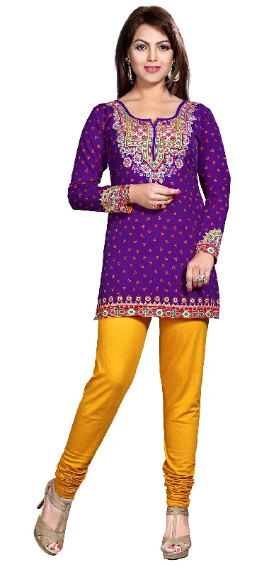 TunicTopEmeraldElegant Purple Short Kurti for Women – Stylish Indian Kurti