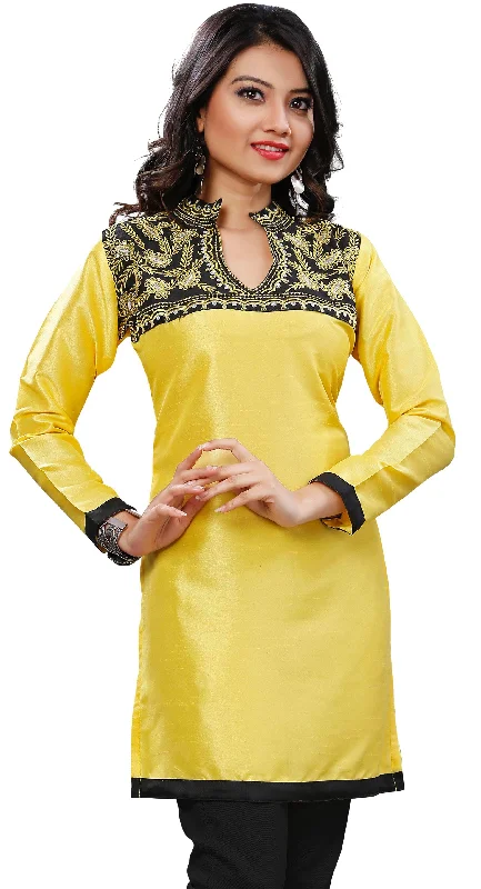 TunicTopChimeraElegant Yellow Short Kurti for Women – Stylish Kurti for Every Occasion