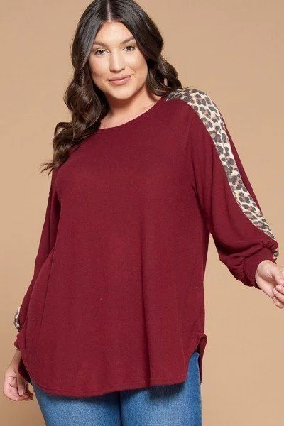 TunicTopKrakenPlus Size Solid Hacci Brush Tunic Top