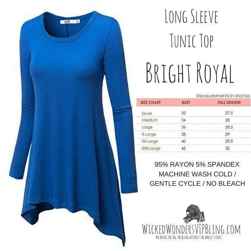 TunicTopEchoLong Sleeve Tunic Top Bright Royal