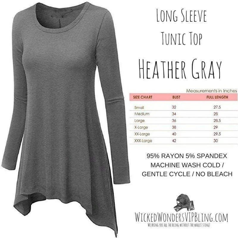 TunicTopWaveLong Sleeve Tunic Top Heather Gray