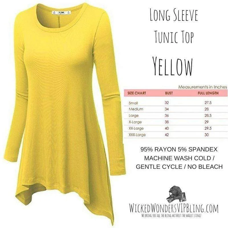 TunicTopLiteLong Sleeve Tunic Top Yellow