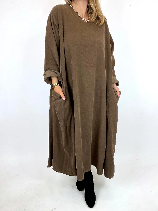 TunicTopBlazeMade in Italy Lagenlook Grace Corduroy Tunic in Chocolate. code 91745