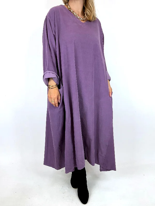 TunicTopNestMade in Italy Lagenlook Grace Corduroy Tunic in Heather. code 91745