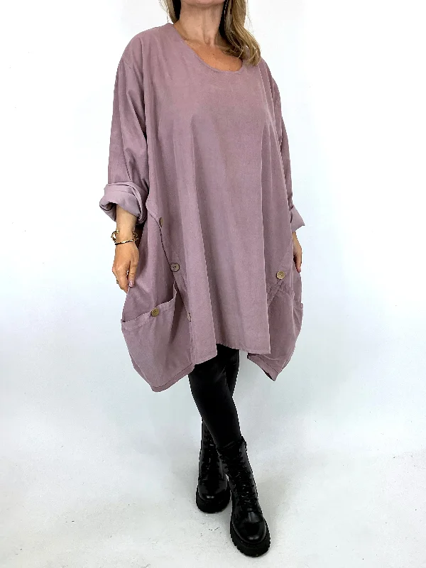 TunicTopPegasusMade in Italy Lagenlook Lana Cord Tunic in Winter Pink . code 91983