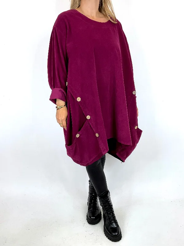 TunicTopSphinxMade in Italy Lagenlook Lana Cord Tunic in Wine . code 91983