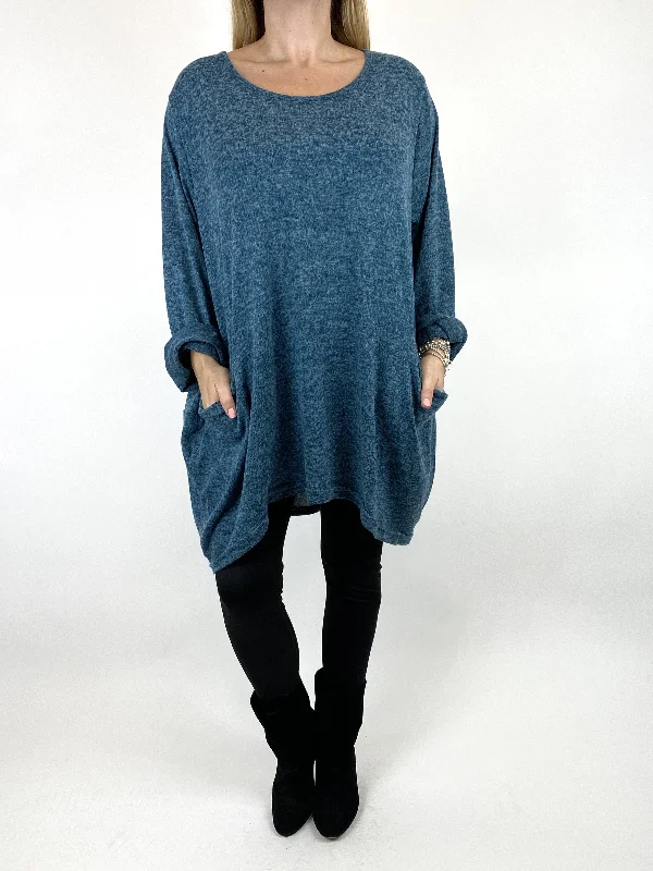 TunicTopApexMade in Italy Lagenlook Made In Italy Alps Brushed Tunic in Teal. Code 7476