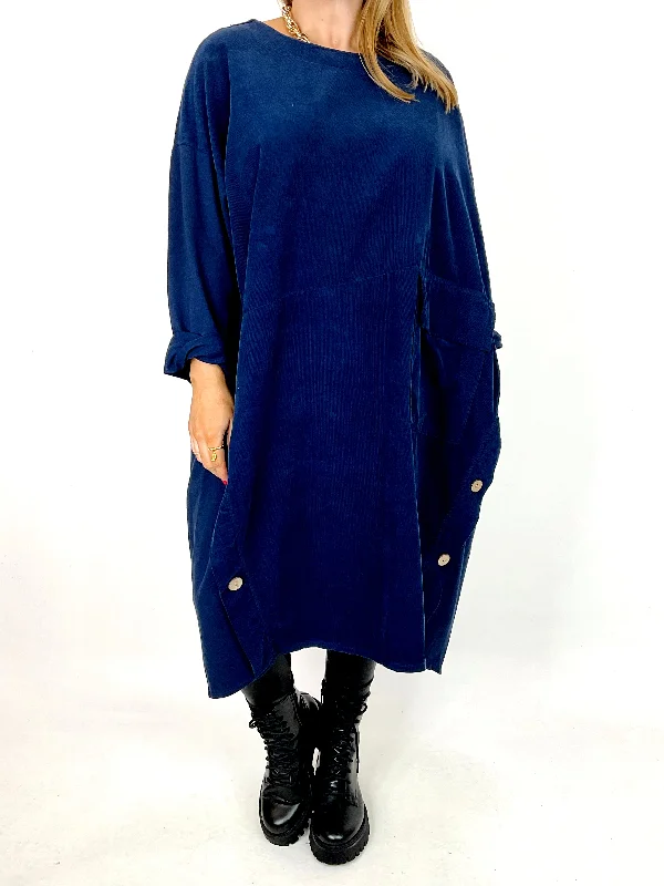 TunicTopUnicornMade in Italy Lagenlook Matsu Button Cord Tunic in Navy . code 91805