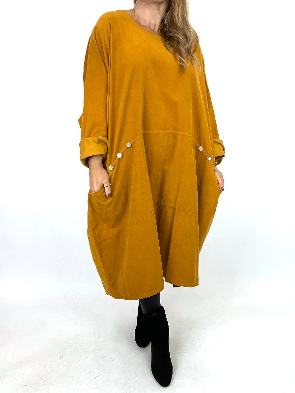 TunicTopBronzeMade in Italy Lagenlook Rona Baby Cord Tunic in Mustard . code 90663