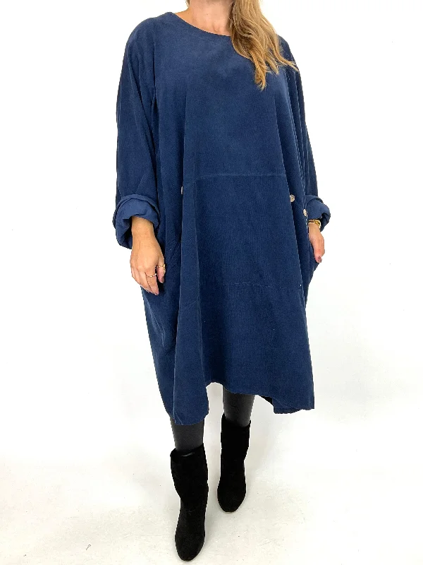 TunicTopJadeMade in Italy Lagenlook Rona Baby Cord Tunic in Navy . code 90663