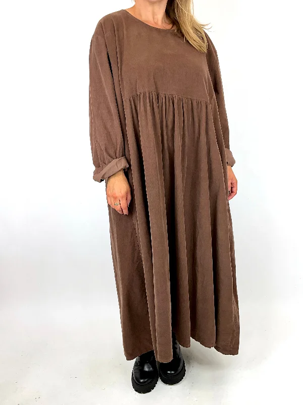 TunicTopPearlMade in Italy Lagenlook Somerset Corduroy Tunic in Chocolate. code 11955