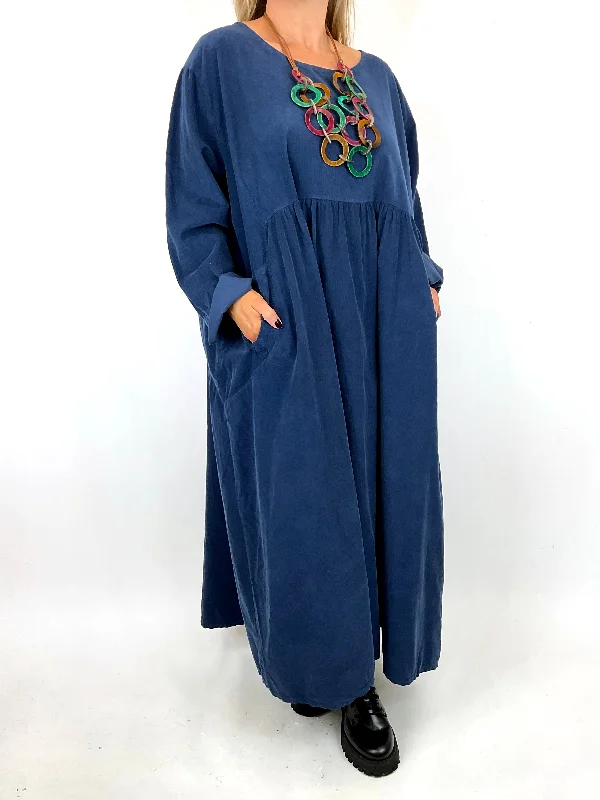 TunicTopRidgeMade in Italy Lagenlook Somerset Corduroy Tunic in Navy Blue. code 11955