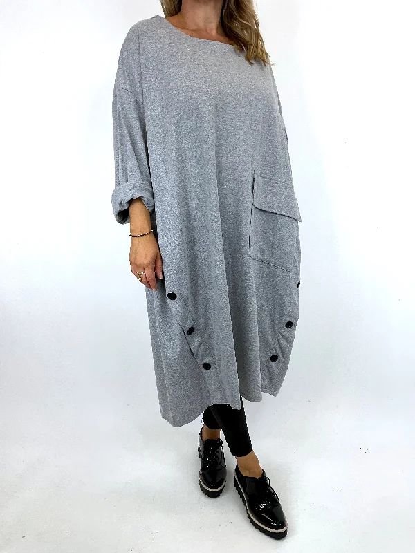 TunicTopWaveMade in Italy Lagenlook Stansbury Button Tunic in Grey Marl. 91805