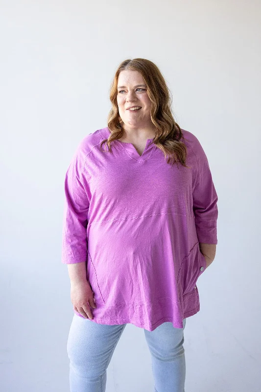 TunicTopCentaurNOTCHED NECK TUNIC IN VERBENA