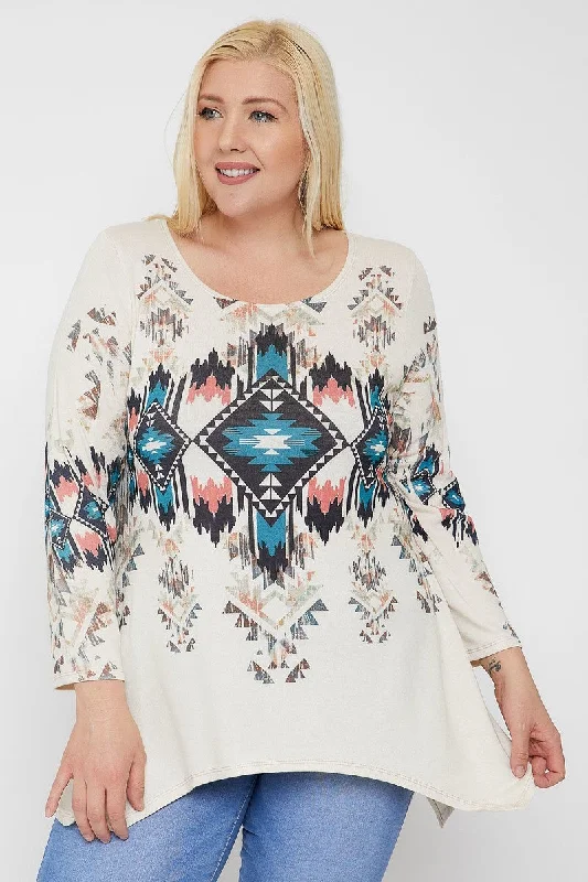 TunicTopTerraGeometric/tribal Sublimation Print Tunic Top