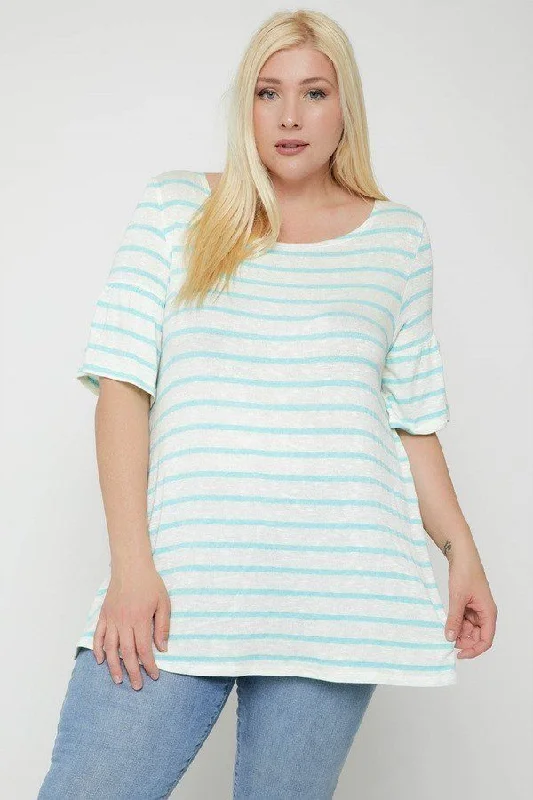 TunicTopHiveStriped Tunic, Featuring Flattering Flared Sleeve