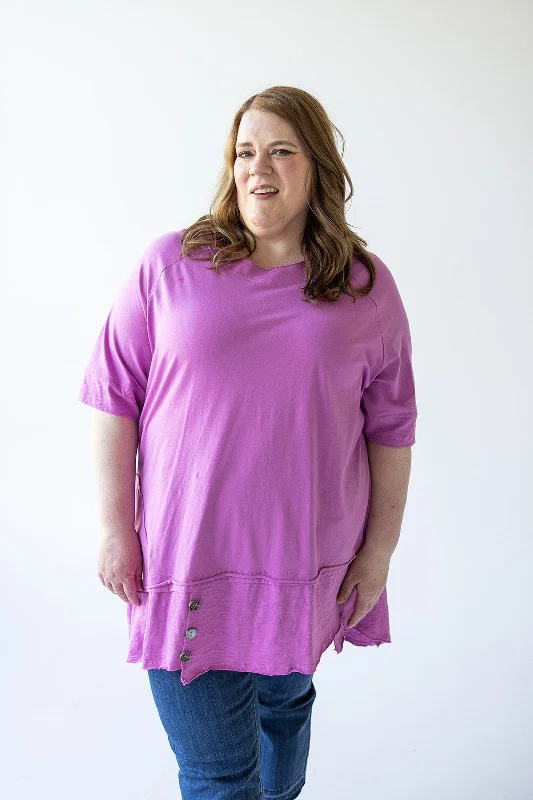 TunicTopPrimeROUND NECK TUNIC WITH BUTTON DETAIL IN VERBENA