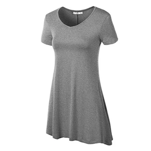 TunicTopAdventurerShort Sleeve Tunic Top HEATHER GRAY