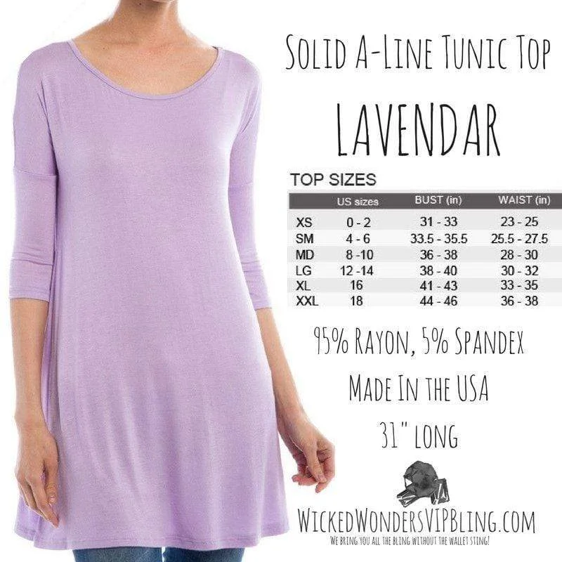 TunicTopRoninSolid A-Line Tunic Top Lavendar