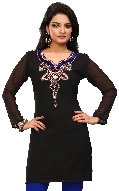 TunicTopPrimeStylish Black Indian Kurta – Buy Indian Kurtas Online