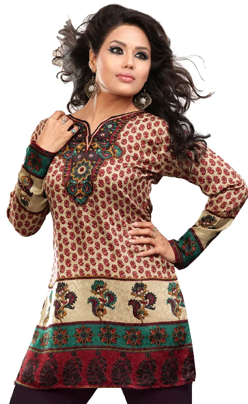 TunicTopNebulaStylish Brown Indian Kurti – Chic Ethnic Wear for Women