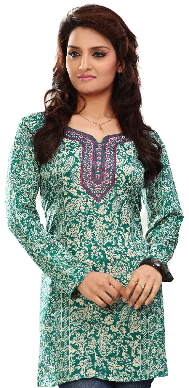 TunicTopInfinityStylish Green Indian Kurta – Shop Indian Kurta Online