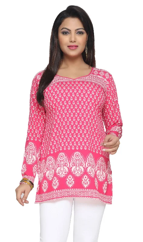 TunicTopCurrentStylish Pink Kurti for Women – Indian Kurta Tops