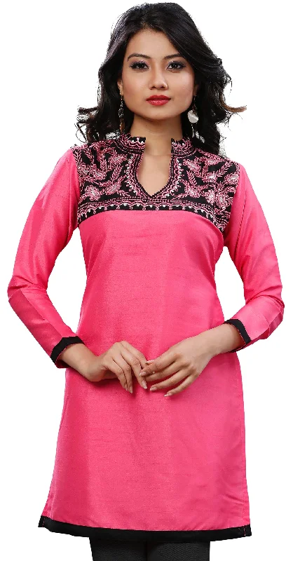 TunicTopCoralStylish Pink Short Kurti for Women – Elegant Kurti for Every Occasion