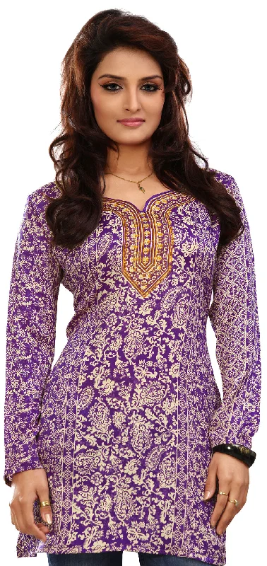 TunicTopPhoenixTrendy Purple Indian Kurti – Buy Indian Kurtis Online