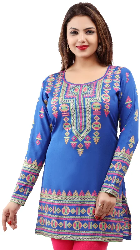 TunicTopPirateVibrant Blue Kurti for Women – Indian Clothing Tunic