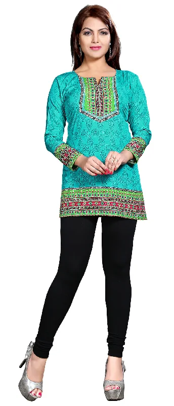 TunicTopVibrant Green India Kurti Online – Stylish Short Kurti for Women