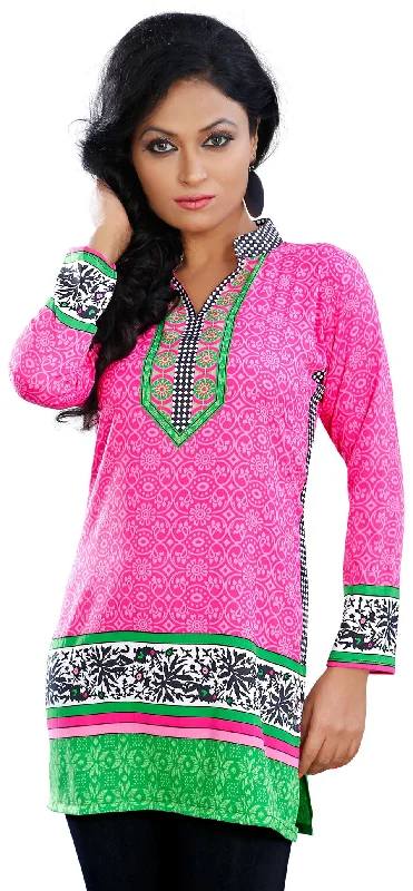 TunicTopEdgeVibrant Pink Indian Kurti for Women – Trendy Short Kurti