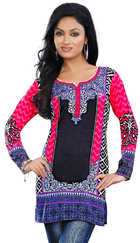 TunicTopEliteVibrant Pink Indian Kurtis Online – Trendy Short Kurti for Women