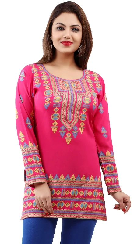 TunicTopFlexVibrant Pink Kurti for Women – Stylish Kurti Tops for Ladies