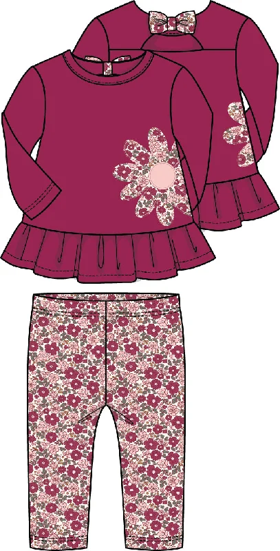 TunicTopPegasus2 Piece Girls Tunic & Flower Leggings