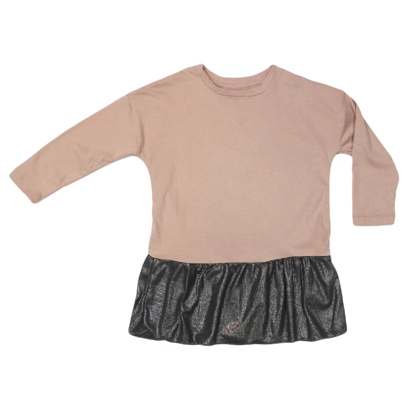 TunicTopApexNo Biggie Blush Pink Tunic with Shiny Skirt