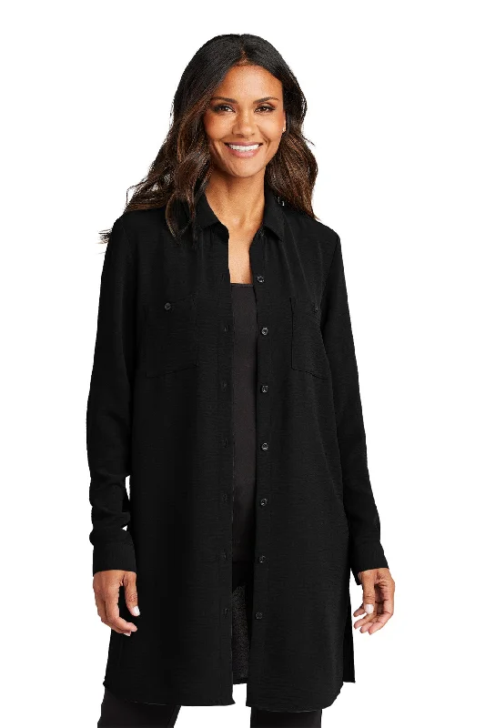 TunicTopPort Authority Women's Textured Crepe Long Tunic