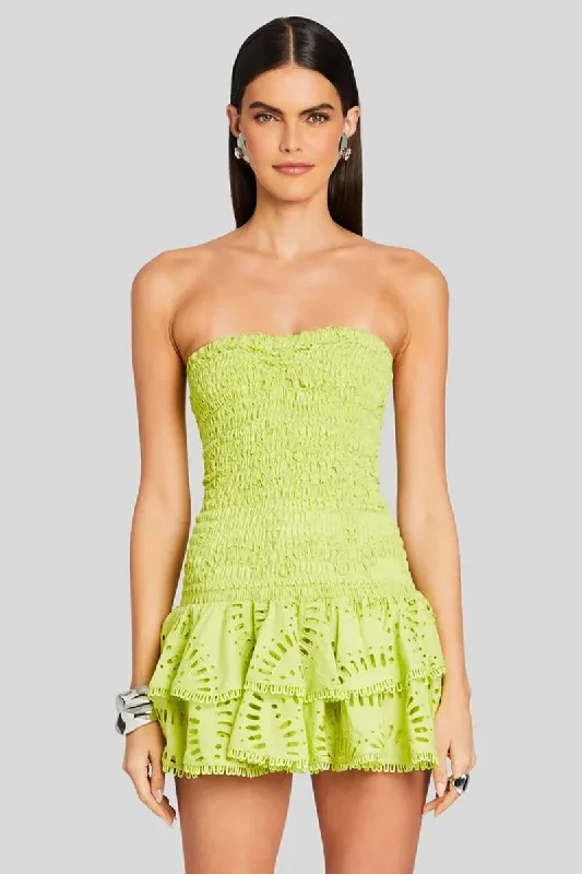 TunicTopEclipseGetaway Fun Eyelet Strapless Mini Dress