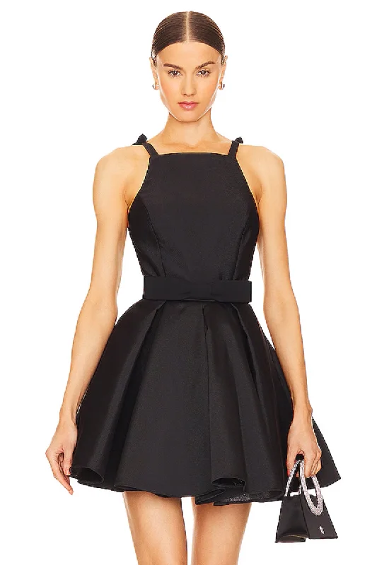 TunicTopPhoenixKayce Tie-Shoulder Black Mini Dress